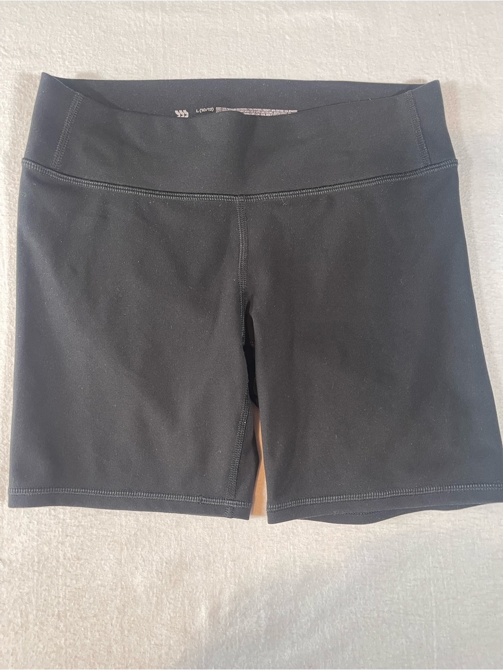 all in motion Girls Black High-Rise Bike Shorts